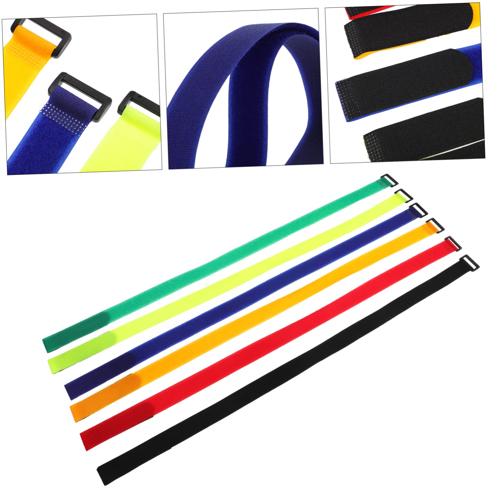 BESPORTBLE 2sets Strong Cinch Straps Tire Buckles Bike Sticky Straps Hook and Loop Tapes Ideal for Binding Wheels Securing Cables 12pcs*2