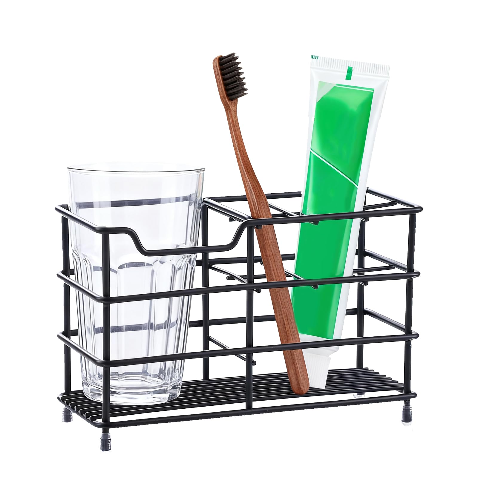 Toothbrush Holder Wall Mounted, Stainless Steel 4 Slot Bathroom Organiser