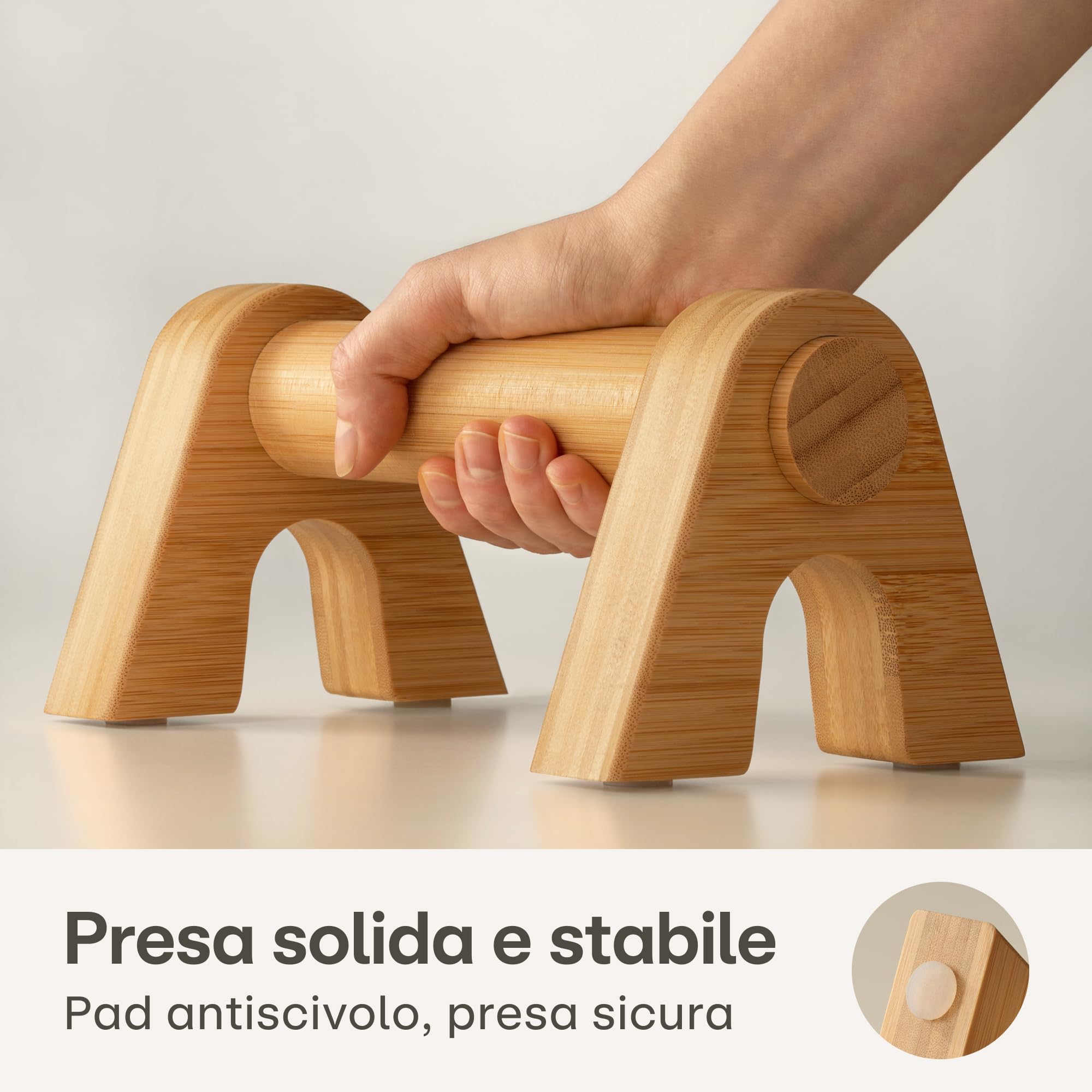 Praknu Parallele Calisthenics - 2x Maniglie per Flessioni in Legno - Ergonomiche e Antiscivolo con Borsa - Parallele Basse per Handstand, Dips e Push-Up - Calisthenics Attrezzature Indoor e Outdoor
