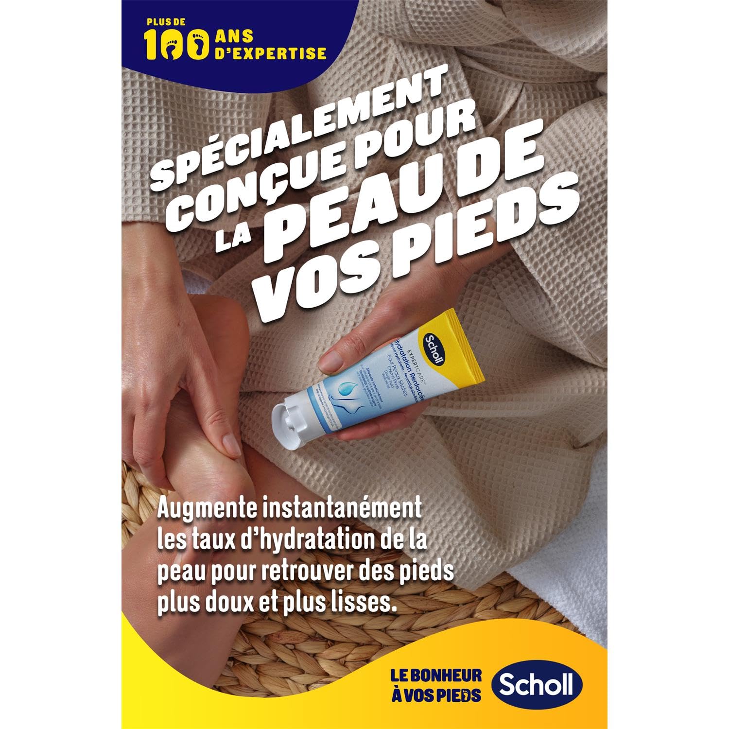 SCHOLL Crema hidratante intensificada para piel seca, 75 ml, paquete de 6