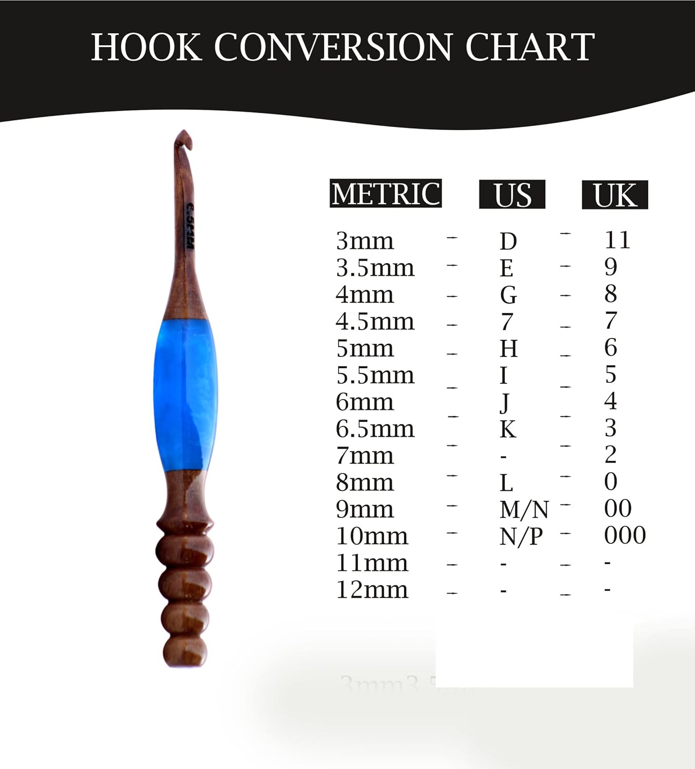 Wooden Ergonomic Soft Handle Crochet Hooks – Comfortable & Eco-Friendly Crochet Hooks - Epoxy Resin Crochet Hook Knitting Needle Weave Yarn Craft. (4.5mm)