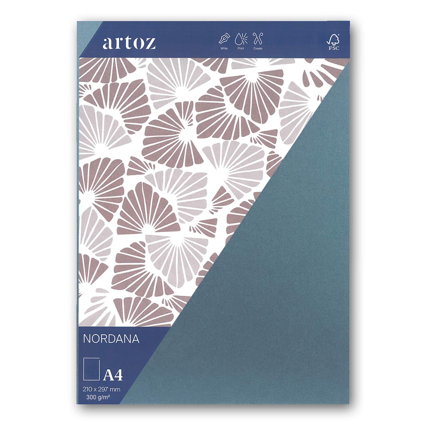 ARTOZ NORDANA 150 x arkusz DIN A4 – petrol glow – 300 g/m² – 29,7 x 21 cm – błyszczący papier do majsterkowania i drukowania