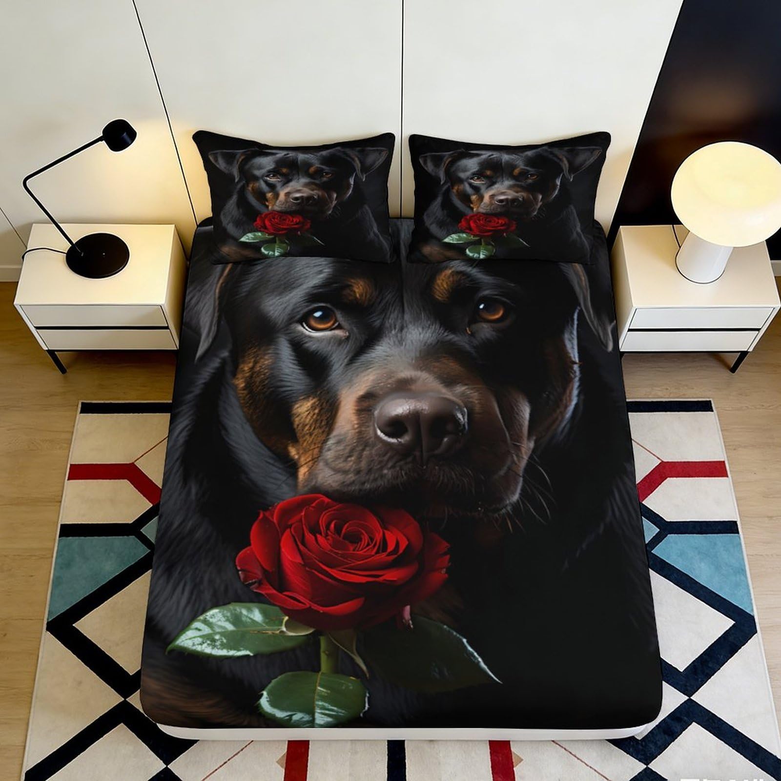 3D Printed Cartoon Cow Fitted Sheet Microfiber Deep Pocket Bedroom Bedding Wrap Cow Mattress Fitted Cover Washable 160x200x25cm