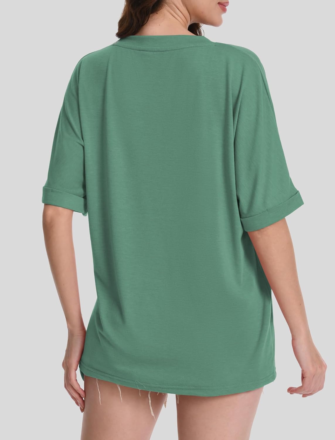 Oversized T Shirts for Women Crewneck Short Sleeve Tops Fashion Casual Basic Tee - Image 4