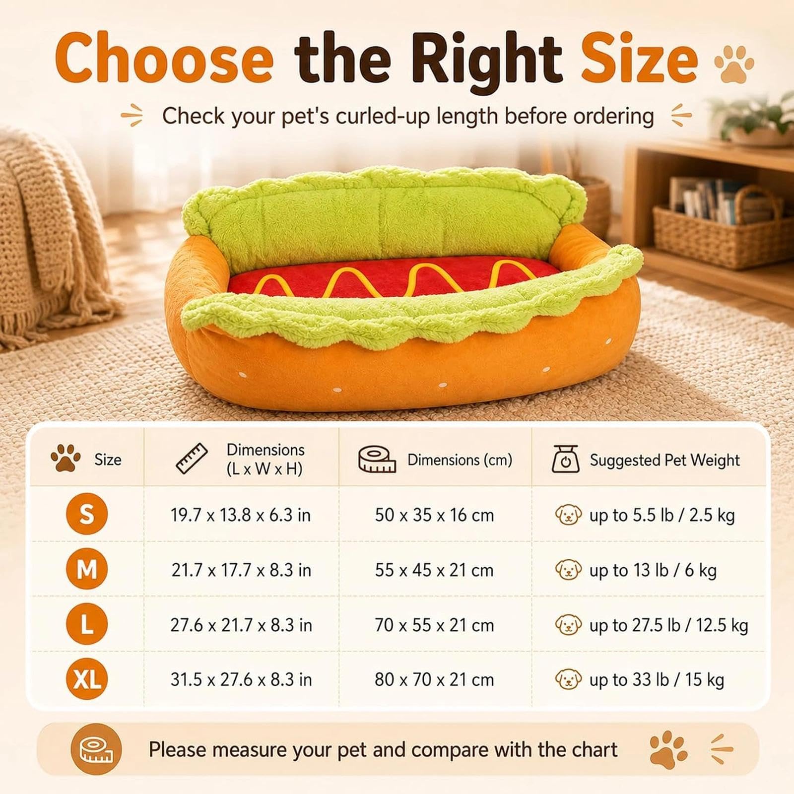 hot dog bun dog bed,cuccia per cani a forma di hot dogs(L)