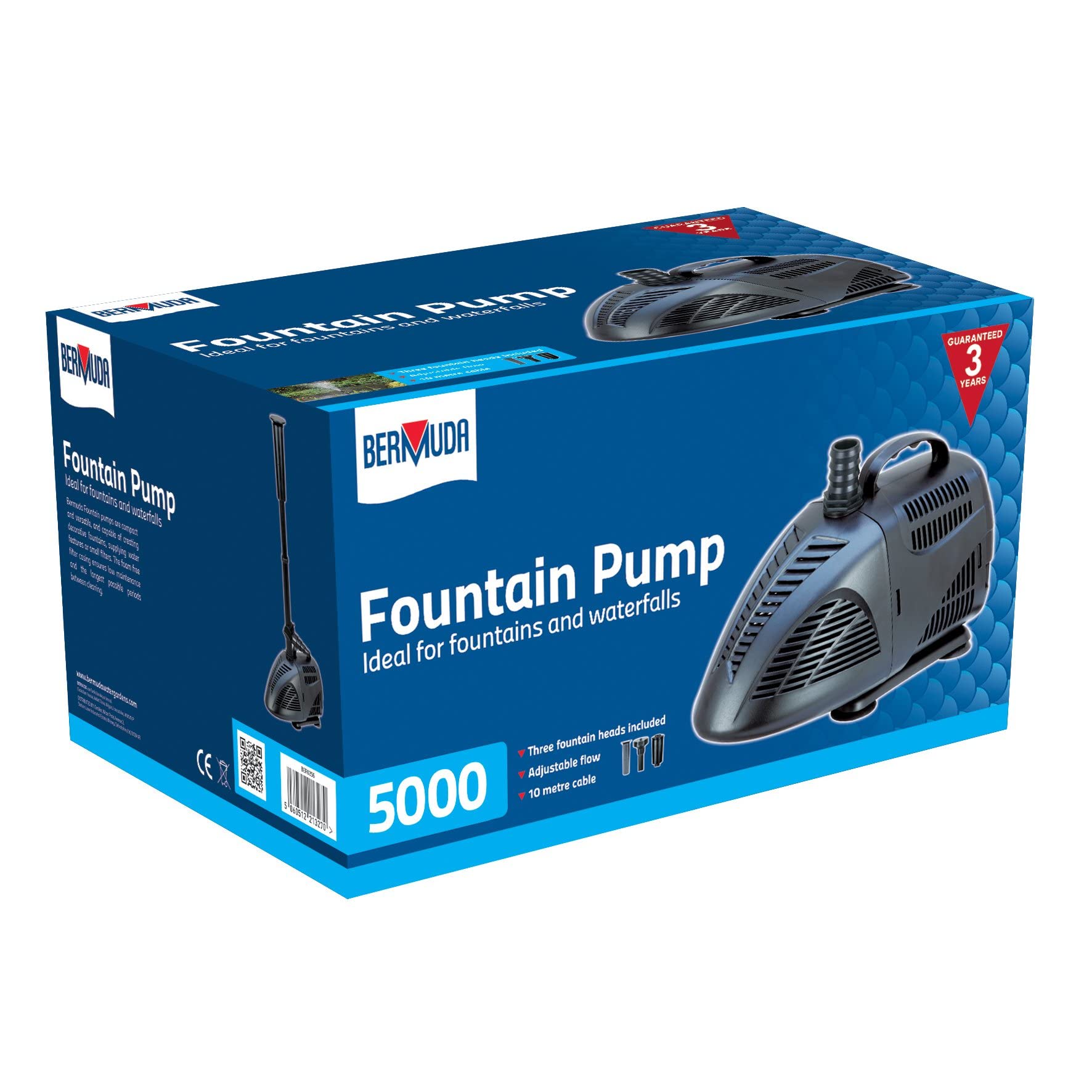 Bermuda Black Pond Fountain Pump 5000 Inc Large Jets