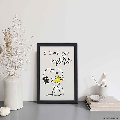 Vista 71 de Open Road Brands Peanuts Snoopy 'Tis the Season to Eat Cookies - Arte de pared de madera enmarcada - Bonita imagen de Navidad de Snoopy