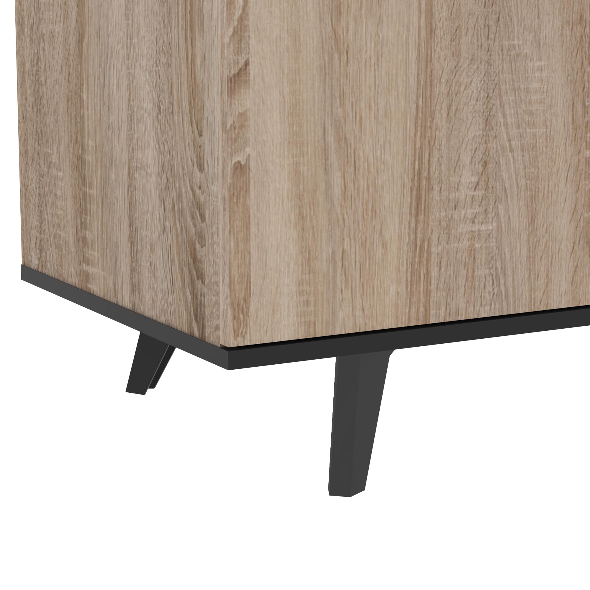 Demeyere Mueble Aparador Salón Comedor Estilo Industrial Color Roble y Negro 151x40x46