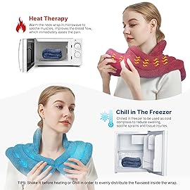 MORLIDEN Neck Heating Pad Microwavable for Shoulders, Warmer Wrap Microwave Heating Pad for Neck and Shoulders for Pain Relief (Navy Blue)