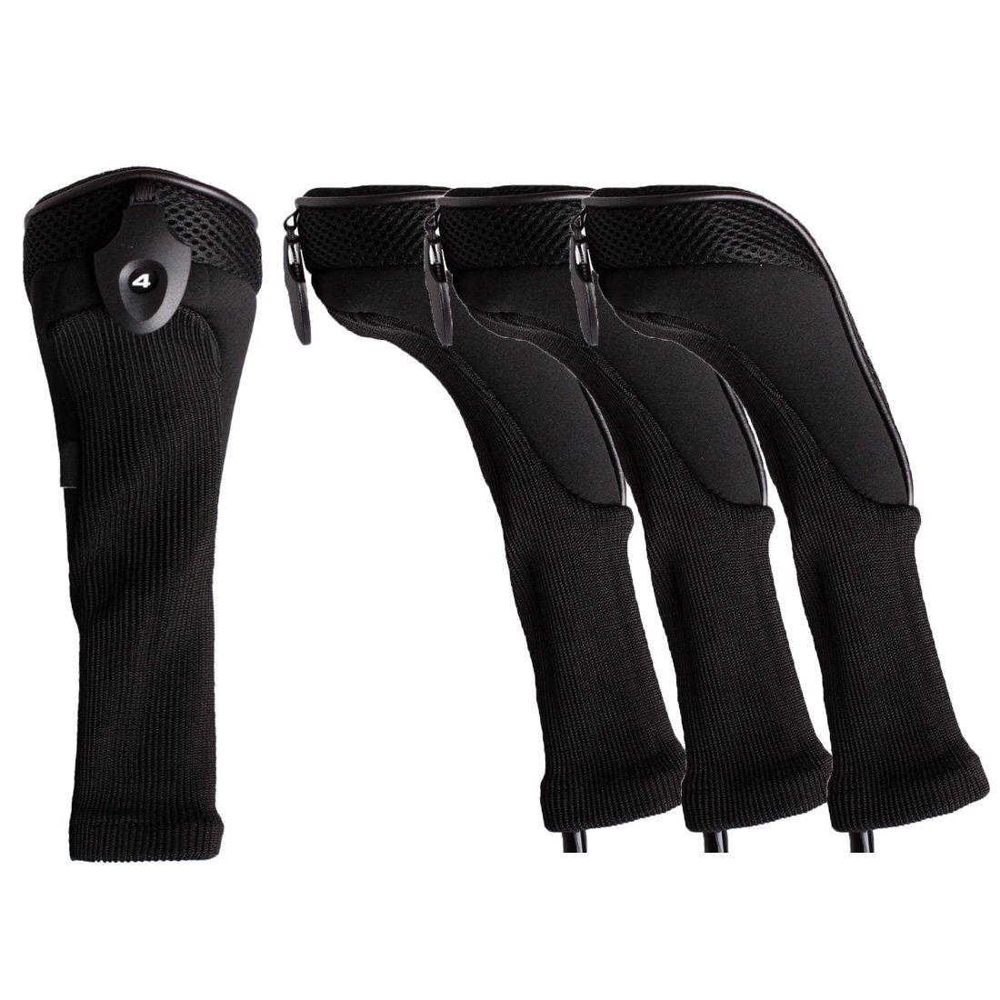 Andux coprimazza da Golf per ibridi 4pcs/Set Intercambiabile No. Etichetta CTMT-01 (Nero)