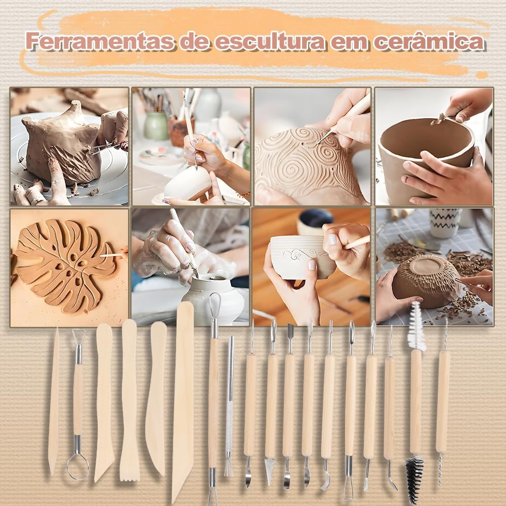 43PCS Ferramentas Ceramica Fria, Ceramica Fria, Kit Ceramica Fria, Ceramica Fria Kit, Argila Fria, Estecas Ceramica Fria, Kit Ceramica Fria Iniciante, Ferramentas de Escultura 43PCS Ferramentas Ceramica Fria, Ceramica Fria, Kit Ceramica Fria, Ceramica Fria Kit, Argila Fria, Estecas Ceramica Fria, Kit Ceramica Fria Iniciante, Ferramentas de Escultura