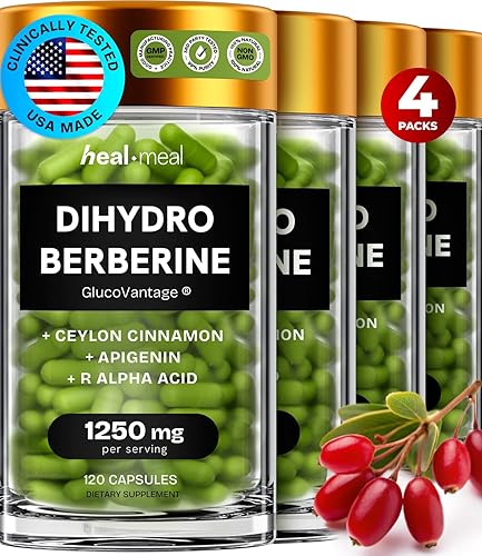 Miniatura 11 de Suplemento de Dihidroberberina HealMeal - Berberina Deshidro Orgánica - Suplemento Súper Berberina con Canela de Ceilán y Ácido Alfa Lipoico R y