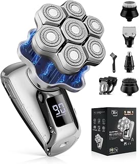 Head Shavers for Men, 7D Magnetic Detachable Electric Head Shaver, IPX7 Waterproof Wet Dry Bald Body Head Shaver, Digital Display Rechargable Rotary Shavers/Razor for Husband Father Male