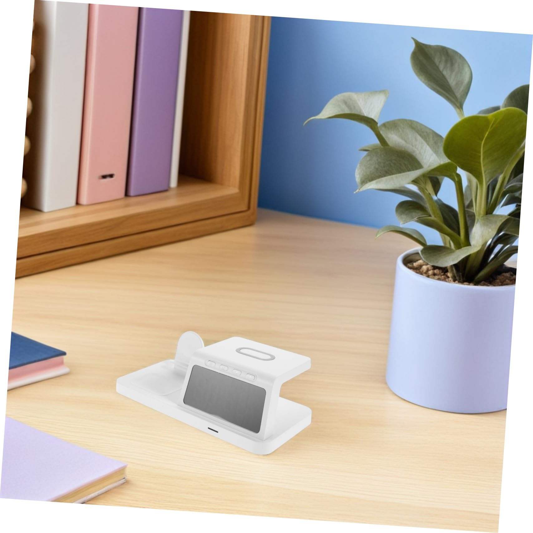Gadpiparty 15w Caricatore Wireless con Orologio Stazione di Ricarica Supporto per Ricarica Wireless Rapida da Compatibile con Vari Dispositivi Design Moderno per Comodino o Ufficio