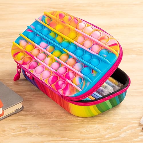 Miniatura 5 de ZIPIT Estuche de Lápices POP para Niñas, Estuche de Lápices Sensorial Fidget de Silicona para la Escuela, Caja Organizadora de Papelería de Gran