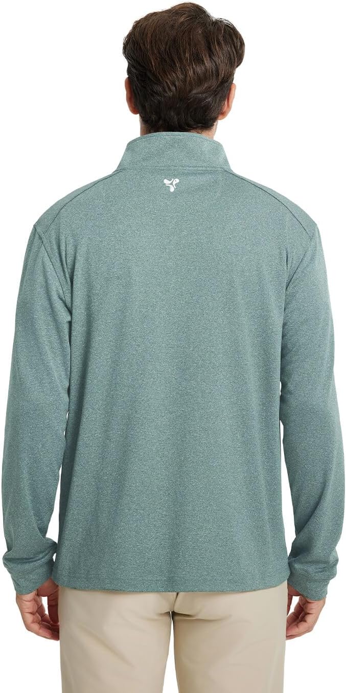 Men's Quarter Zip Golf Pullover Men Mock Neck Sweatshirts Dry Fit Long Sleeve Performance Wicking 1/4 Zip Pullover - Image 3