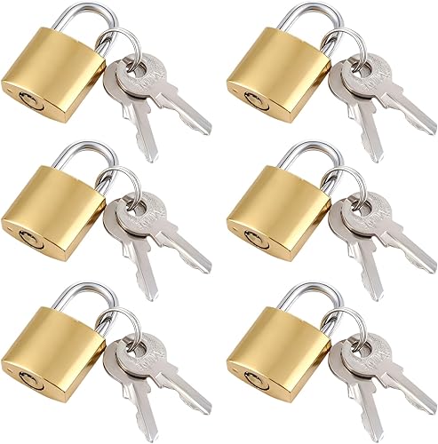 6 cerraduras pequeñas con llaves, cerraduras de equipaje con llaves, cerraduras de maleta, cerradura de casillero para exteriores y mochilas,