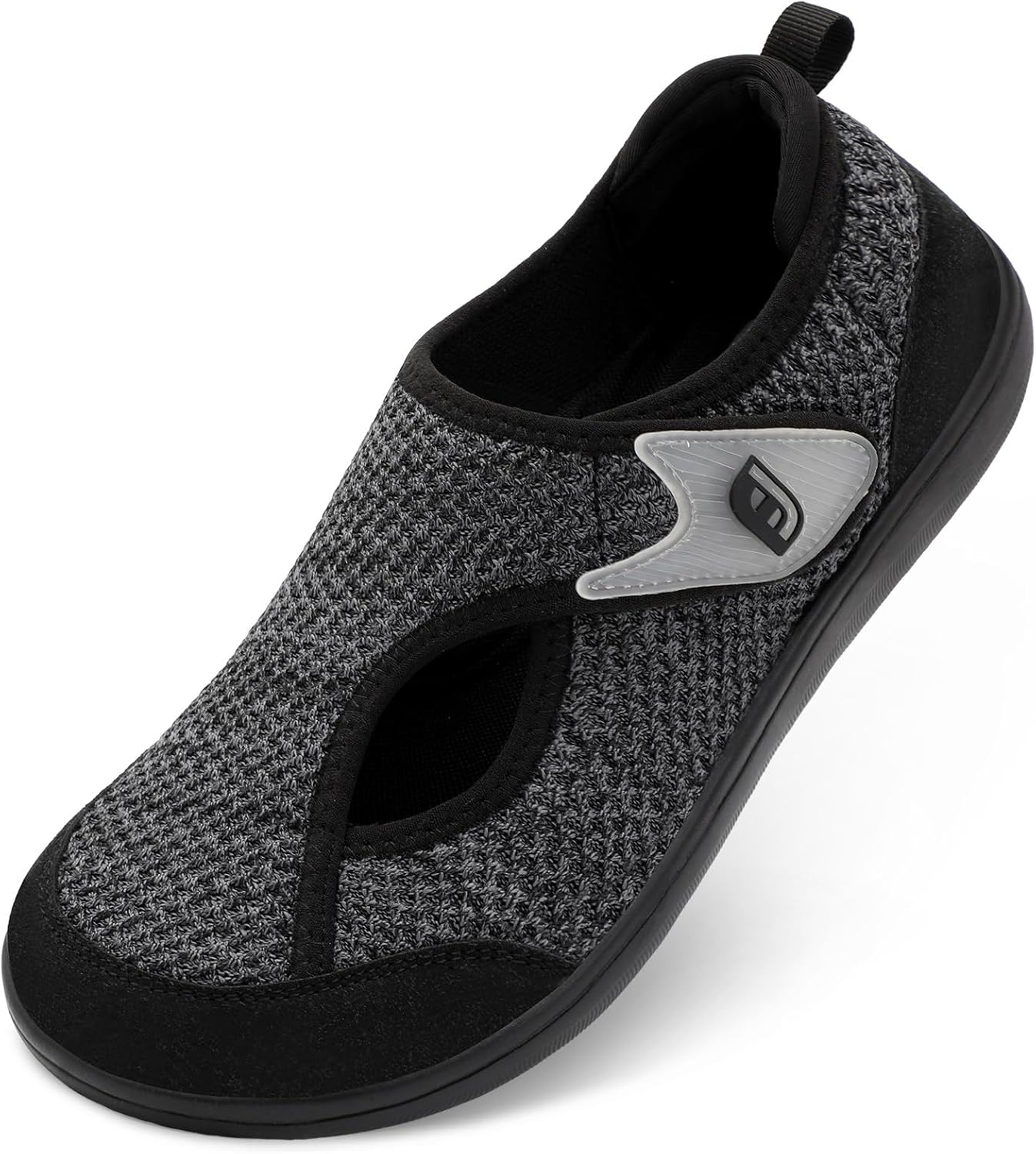 JOINFREE Mens Diabetic Walking Shoes Wide Toe Box, Adjustable Zero Drop Non Slip Sneakers, Breathable Knit Casual Shoes for Swollen Feet, Edema, Sensitive Feet, Elderly, Arthritis