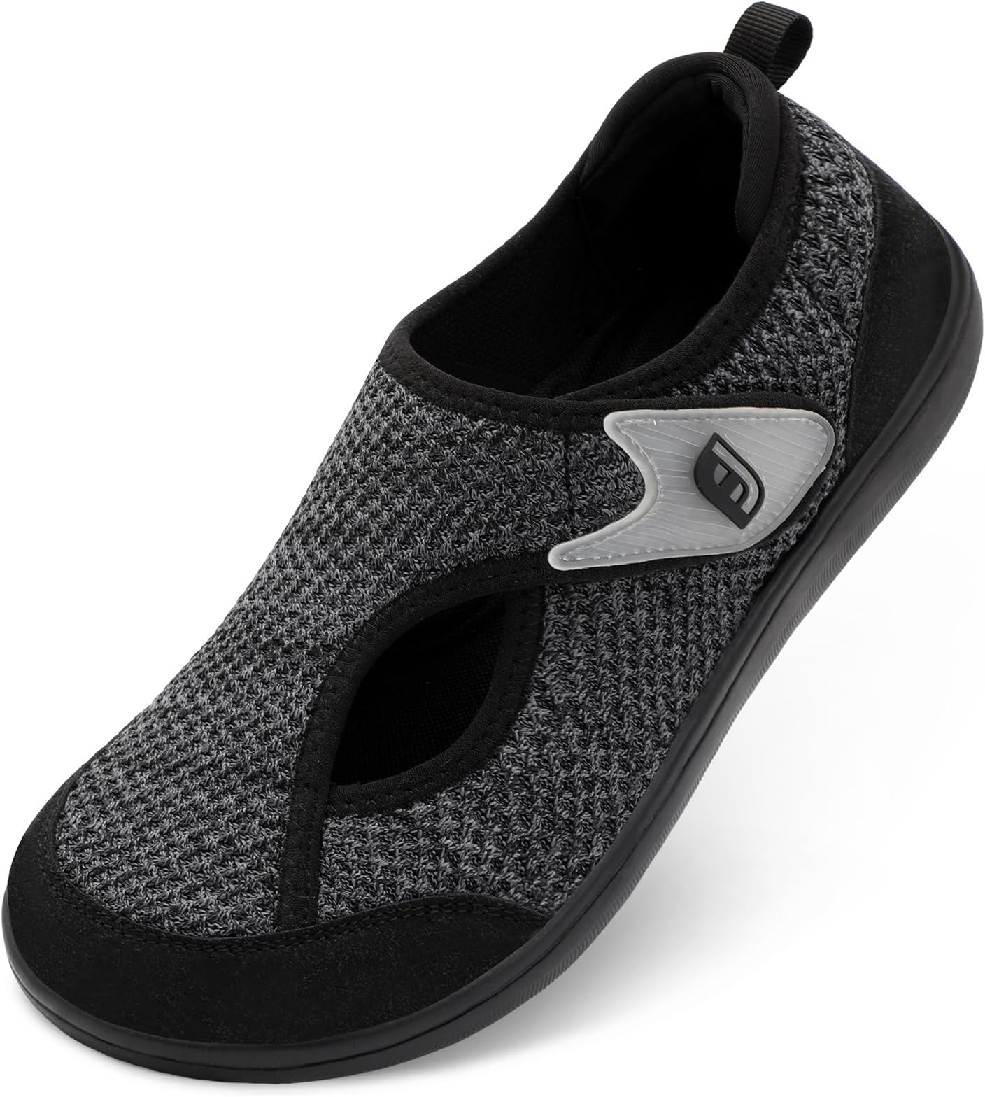 Mens Walking Shoes Barefoot Wide FIt Zero Drop Non Slip Traniers Breathable Knit Casual Shoes for Swollen Feet Sensitive Feet Elderly Arthritis Relief