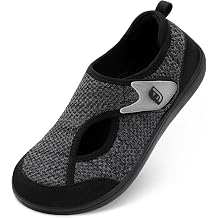 JOINFREE Mens Diabetic Walking Shoes Wide Toe Box, Adjustable Zero Drop Non Slip Sneakers, Breathable Knit Casual Shoes for Swollen Feet, Edema, Sensitive Feet, Elderly, Arthritis