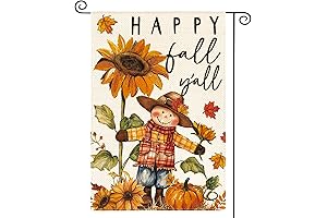 AVOIN colorlife Fall Scarecrow Garden Flag Double Sided Outside Happy Fall Y’all