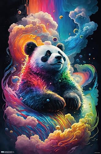 Miniatura 58 de Trends International Wumples - Póster de pared de panda neón cósmico, 22.37 x 34.00 pulgadas, versión premium sin marco