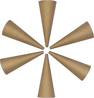 National Artcraft® Heavyweight 7" Cardboard Fiber Cone - Perfect for Angels, Dolls or Tree Toppers (Pkg/6)