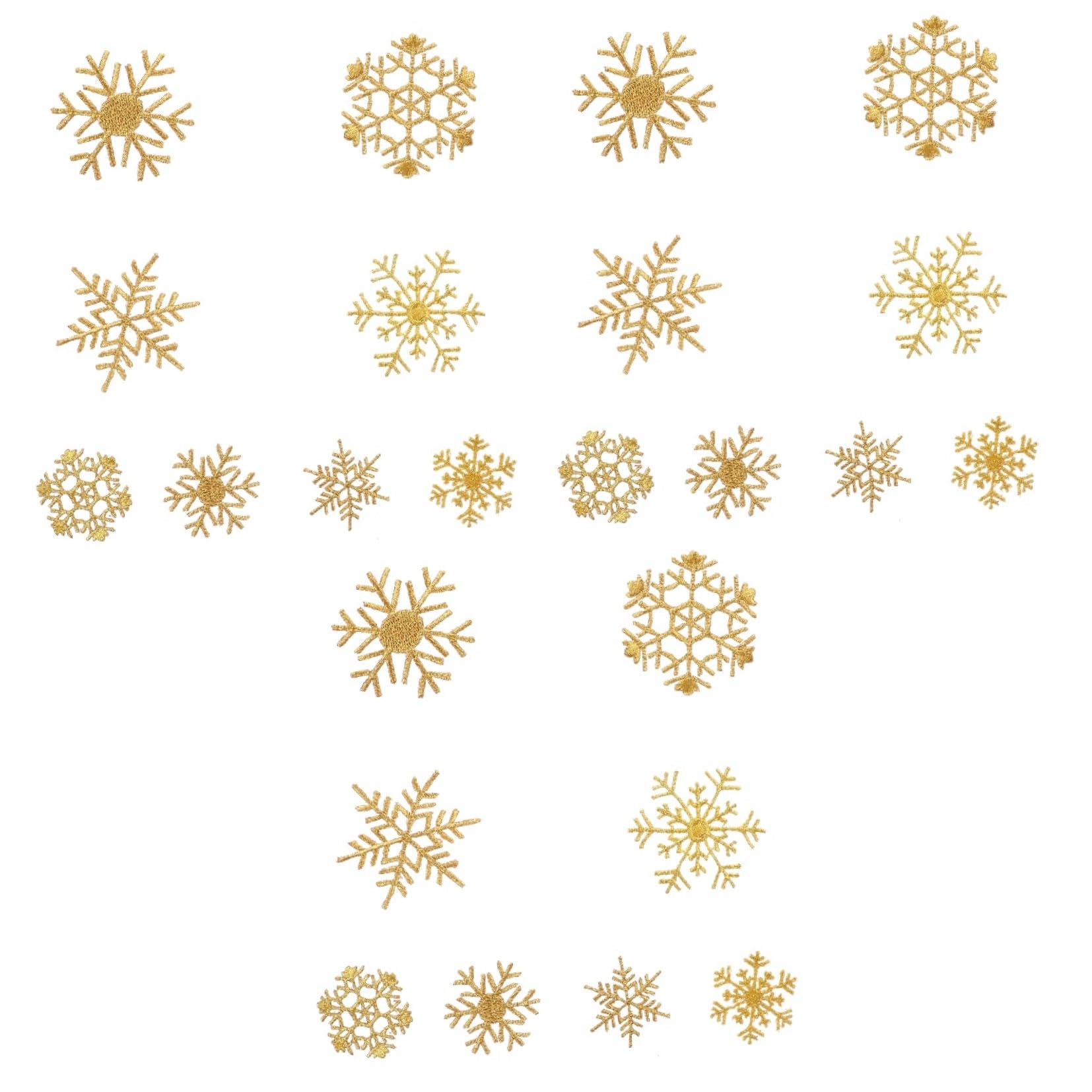 TEHAUX 24pièces Patchs Brodés Forme De Flocon Pour Vêtements Appliques Pour Célébrations De Noël Décoration De Mode Et Personnalisation De Style