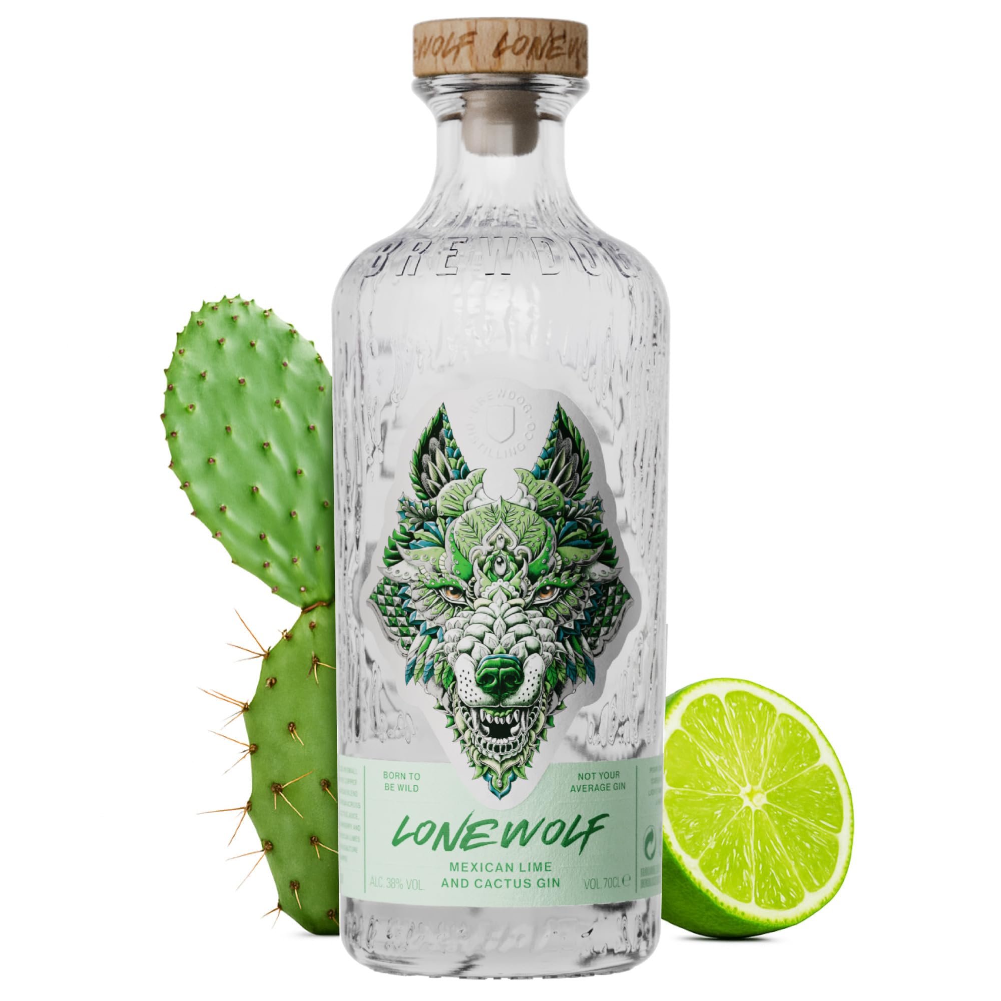 LoneWolf Mexican Lime & Cactus Gin 70cl, 38 pct ABV - Handcrafted in  Scotland at BrewDog Distilling -