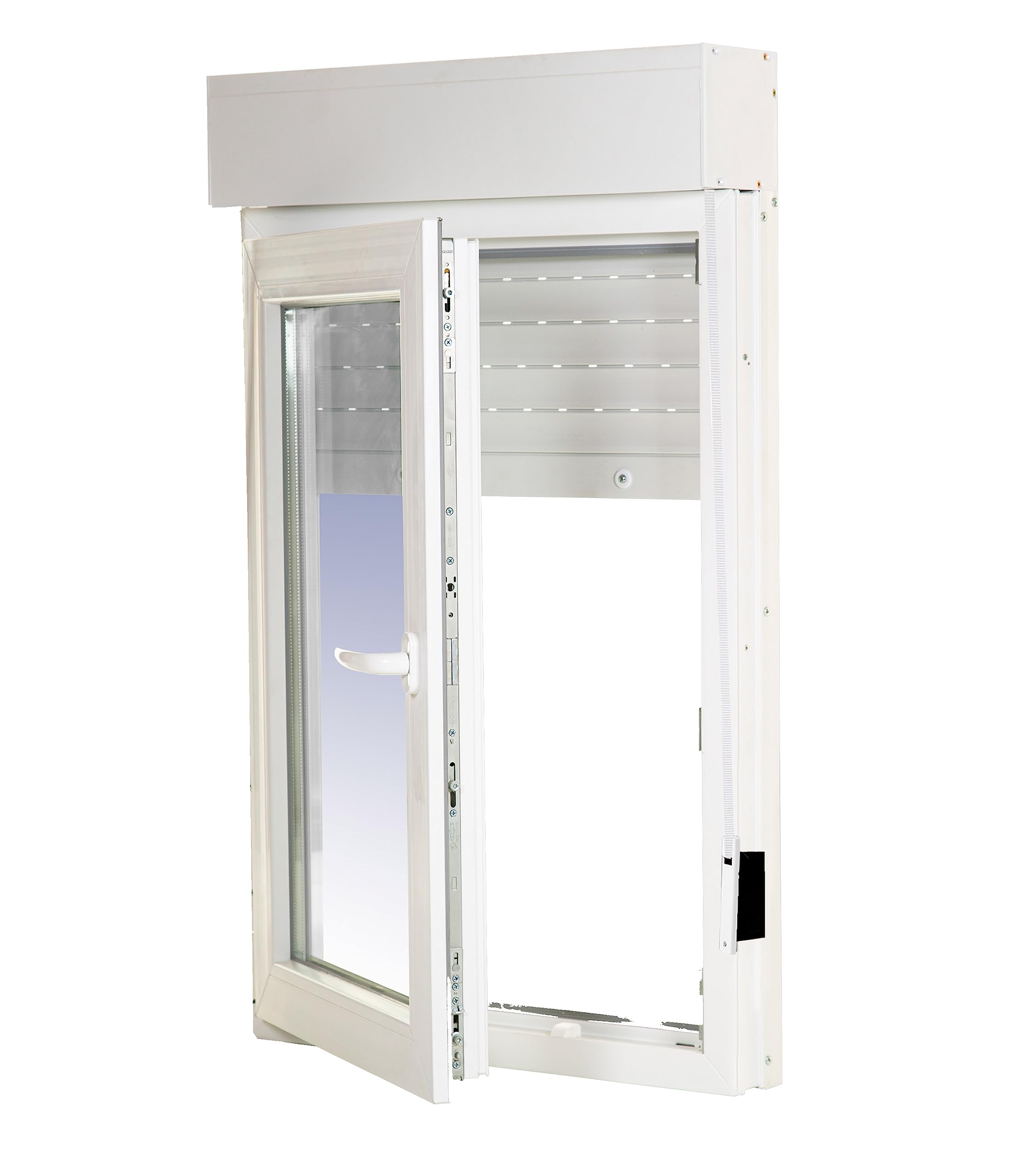 Ventanastock PVC 700x1155 Practicable Oscilobatiente Izquierda con Persiana 1 hoja
