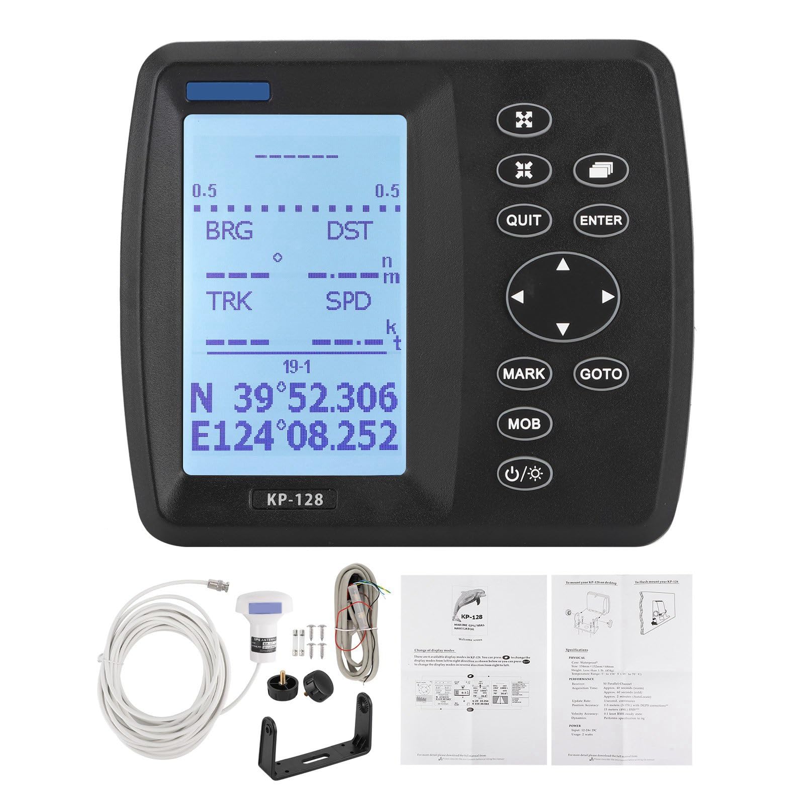 Navegador Satelital Marino GPS SBAS de Navegación ONWA KP-128 para Navegar Pantalla LCD de 4,3 Pulgadas