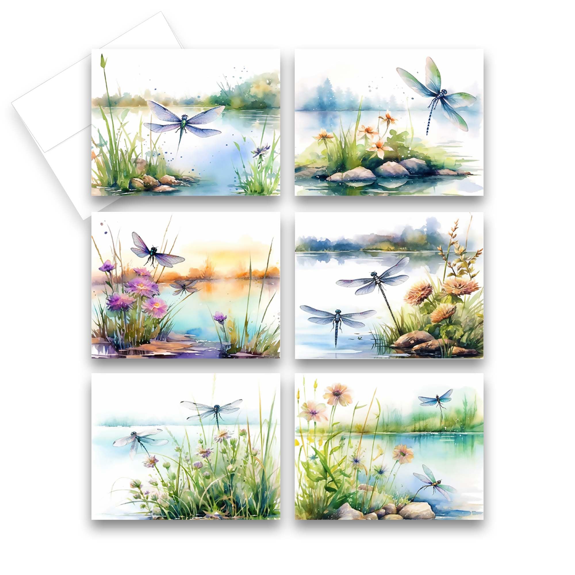 Aria Rae Design Greeting Cards, Set of 12, All Occasion, Blank Note Cards, Watercolor Cards with Envelopes