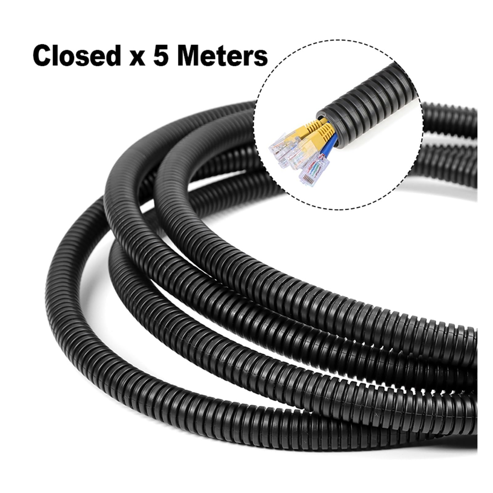 Guaina di protezione della linea attrezzatura del motore del cablaggio del tubo isolato resistente al calore del cavo del tubo corrugato da 5 metri(34.5 x 29mm)