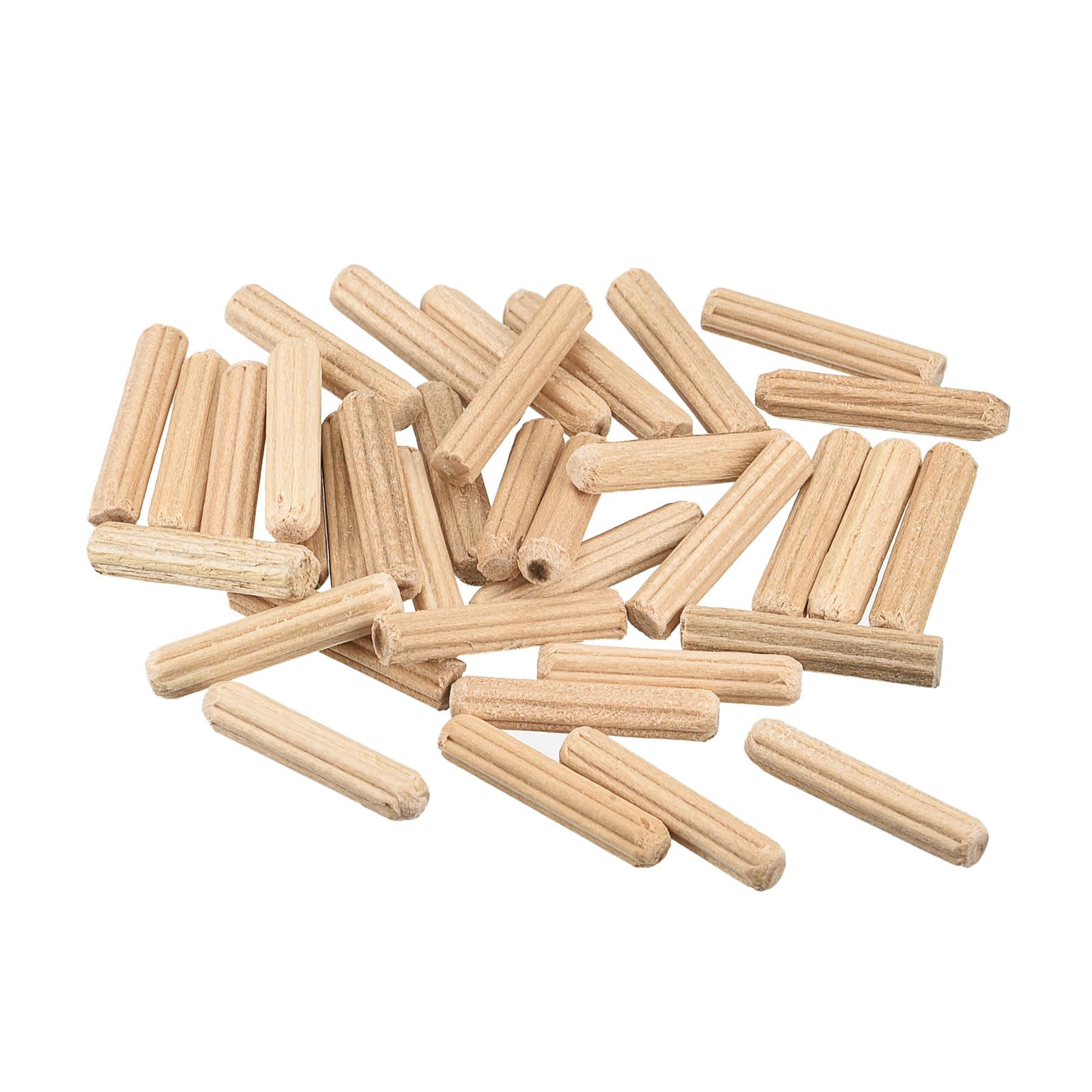 Sourcing Map Holz Dübelstifte 36 Stück – 4 X 20 Mm, Geriffelt, Abgeschrägte Enden, Ofengetrocknetes Hartholz, Für Möbel, Regale & Schränke