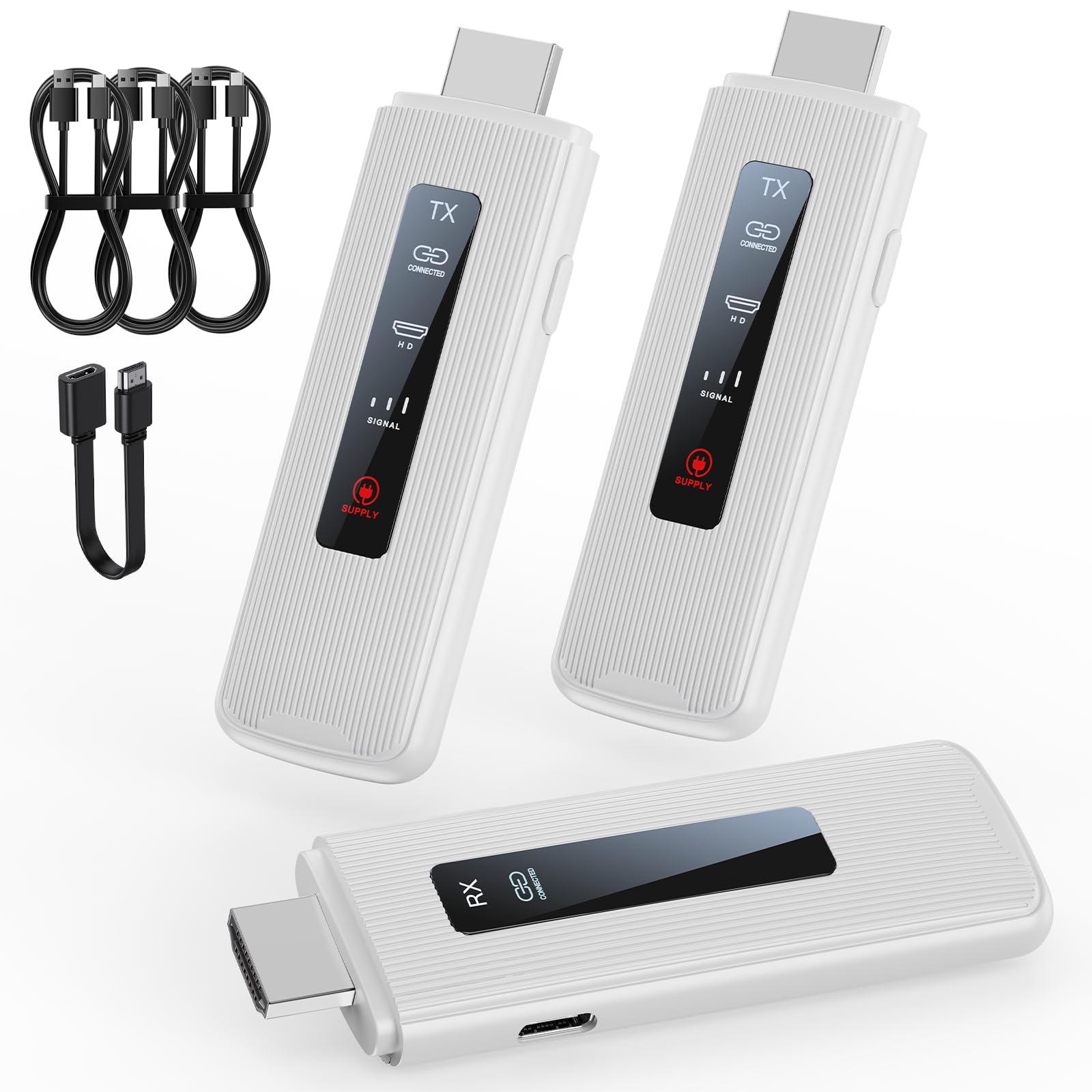 ICZI Wireless HDMI 2*Transmitter and Receiver Funkübertragung Ohne Kabel Dual Band 2.4/5GHz 164FT/50M mit LED für Streaming Video Audio File von, Laptop, PC zu HDTV, Projektor