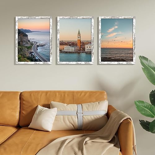 Vista 238 de Vittanly - Juego de 9 portarretratos, plexiglás resistente a rupturas, exhibe fotos de 12 x 12 pulgadas o, con paspartú, de 8 x 8 pulgadas, marcos