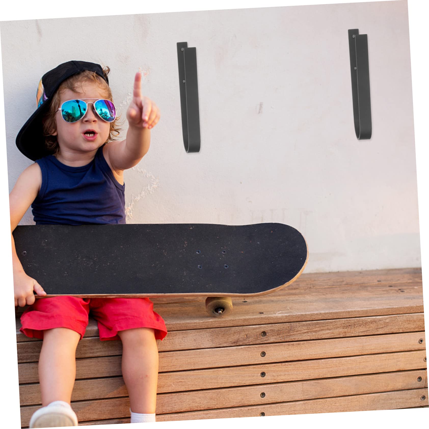 Cabilock Supports De Ski Muraux Lot De 4 Support De Skateboard en Métal Support De Snowboard Robuste Et Robuste Adapté Aux Planches De Ski Et Snowboards