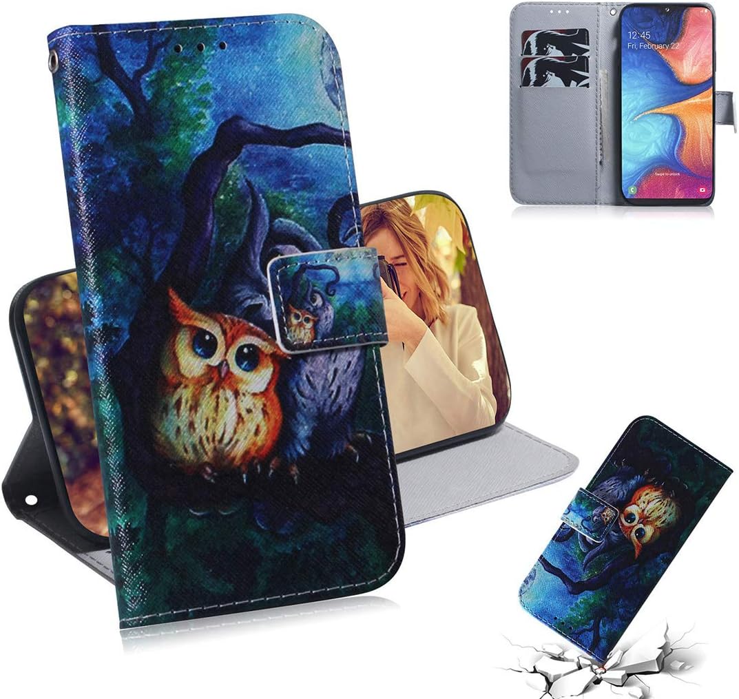 Lyzwn Samsung Galaxy M30S Phone Case, Painted PU Folio Leather Flip Slim Wallet Book protector Cover with Card Holder Magnetic Closure and Stand Feature Case for Samsung Galaxy M30S