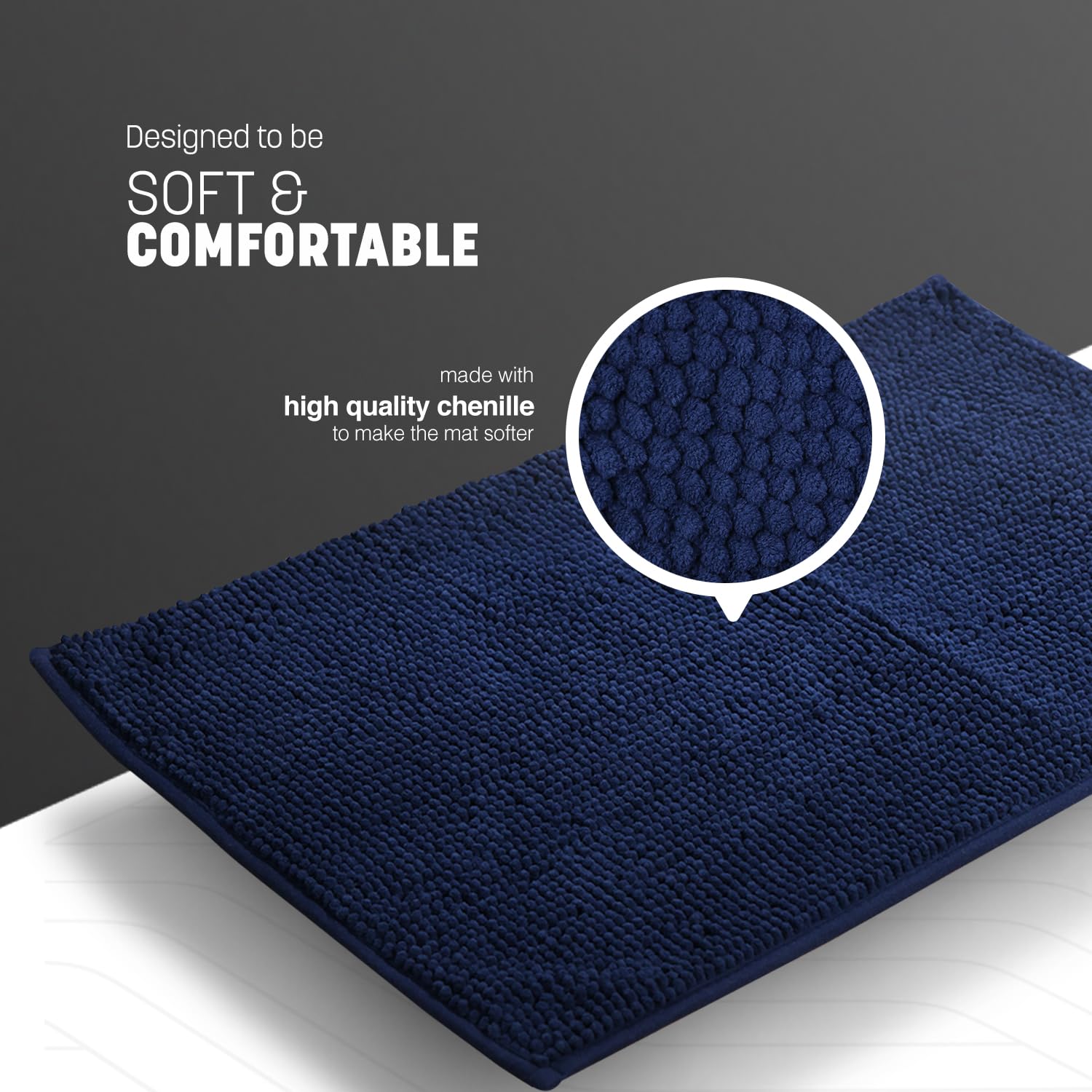 KEPLIN Non-Slip Microfibre Bath & Toilet Mat, Soft, Plush & Comfortable Rug with Machine Washable Design - Image 3