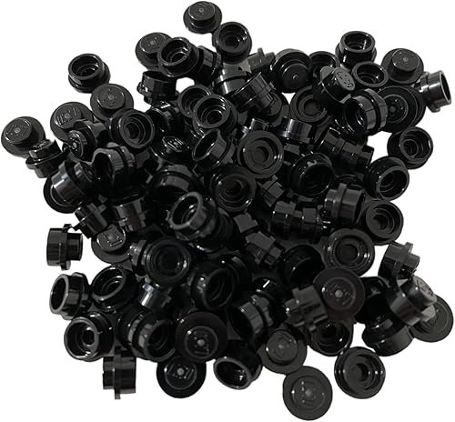 LEGO Piezas a granel (100x) placa, redondo 1 x 1 lado recto - NEGRO Suelto,Nuevo