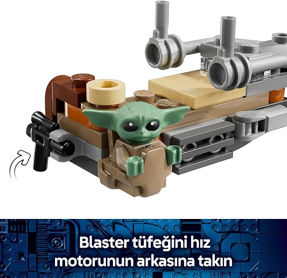 LEGO Star Wars Mandalorian ve Grogu’nun Hız Motoru 75436 | 6 Yaş ve Üzeri Çocuklar için Blaster Silahlı Mandalorian Minifigürü İçeren Oyuncak Yapım Seti, Hediye Fikri (58 Parça)