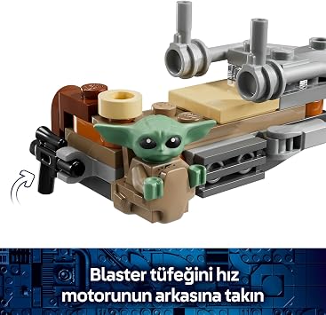 LEGO Star Wars Mandalorian ve Grogu’nun Hız Motoru 75436 | 6 Yaş ve Üzeri Çocuklar için Blaster Silahlı Mandalorian Minifigürü İçeren Oyuncak Yapım Seti, Hediye Fikri (58 Parça)
