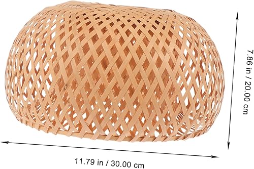 Miniatura 2 de NOLITOY 1 pantalla de lámpara cesta lámpara de ratán accesorio de luz boho decoraciones de ratán decoración jaula de pájaro elegante luz de concha