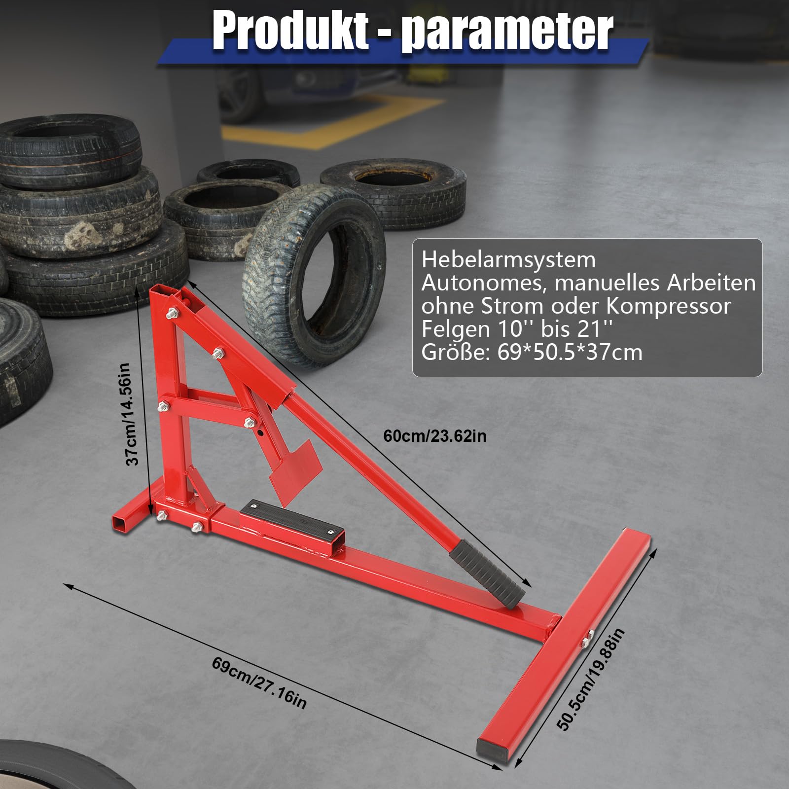 Décolleur pour Pneu de Moto Professionnel Démonte Pneu pour Moto, Démonte pneus Décolle roue 10-21" Outil Changeur de pneus Voiture, pour les pneus de voiture, de camions, de VTT et de moto