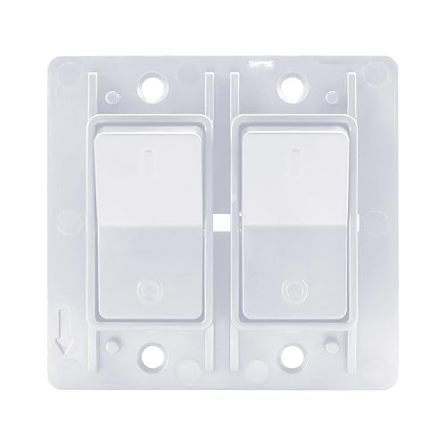 Miniatura 7 de Leisure LED Moderno interruptor de encendido y apagado doble SPST con bisel, 12 voltios, para RV, remolque, cámper, con etiqueta adhesiva (blanco)