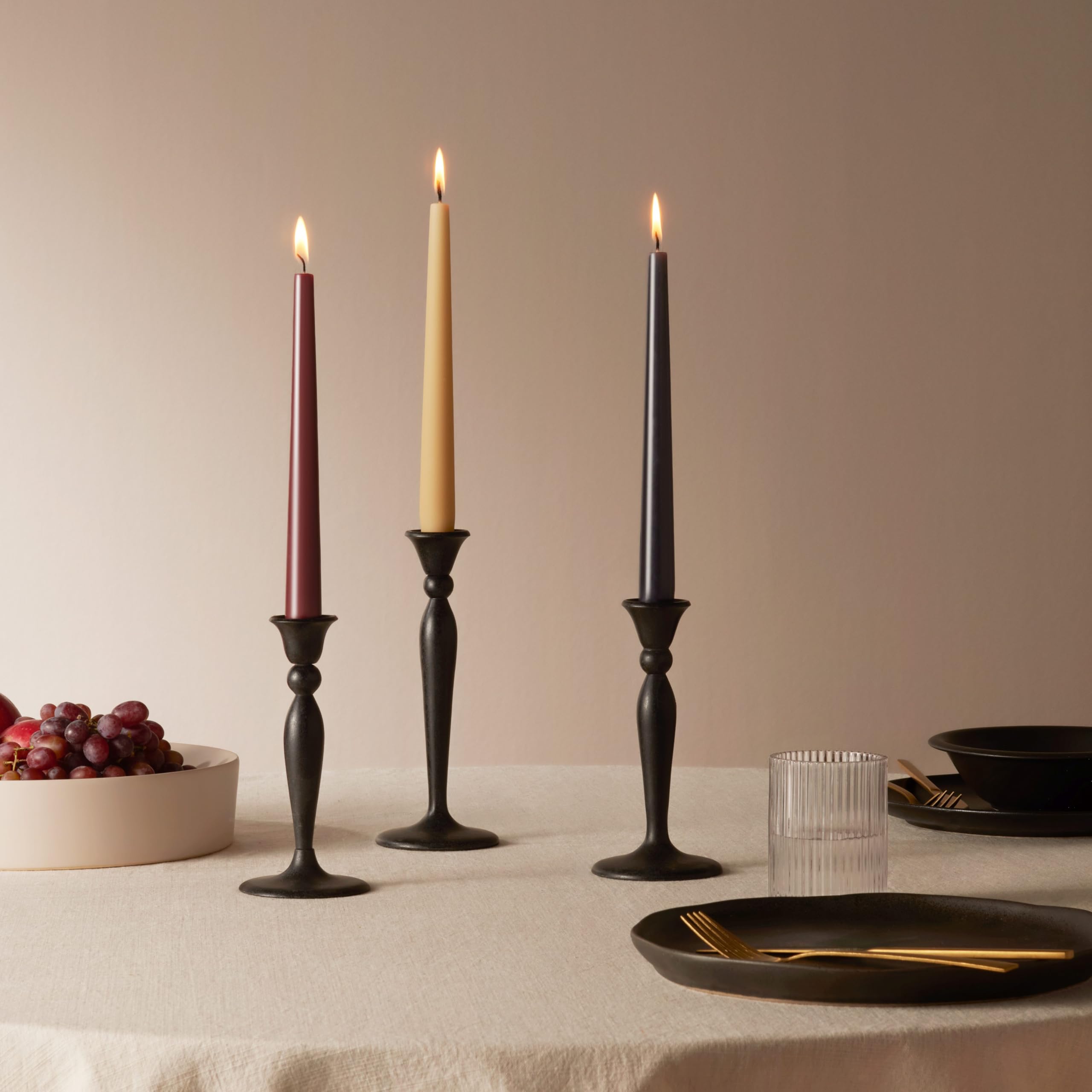 Bolsius - Velas de cena lisas - Oro - 24,5 cm - 32 piezas - Metálico – Velas decorativas – sin aceite de palma