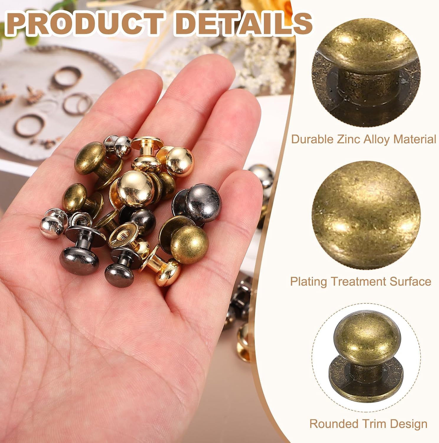 uxcell 26Pcs Mini Drawer Pulls 0.35x0.39 Vintage Small Knobs Bronze image 3