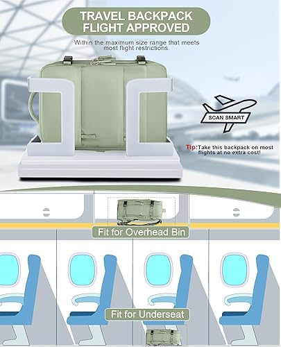 Miniatura 2 de Mochila de viaje para mujer, aprobada por aerolíneas, bolsas de mano para artículos personales, A-Negro, Mochilas de viaje