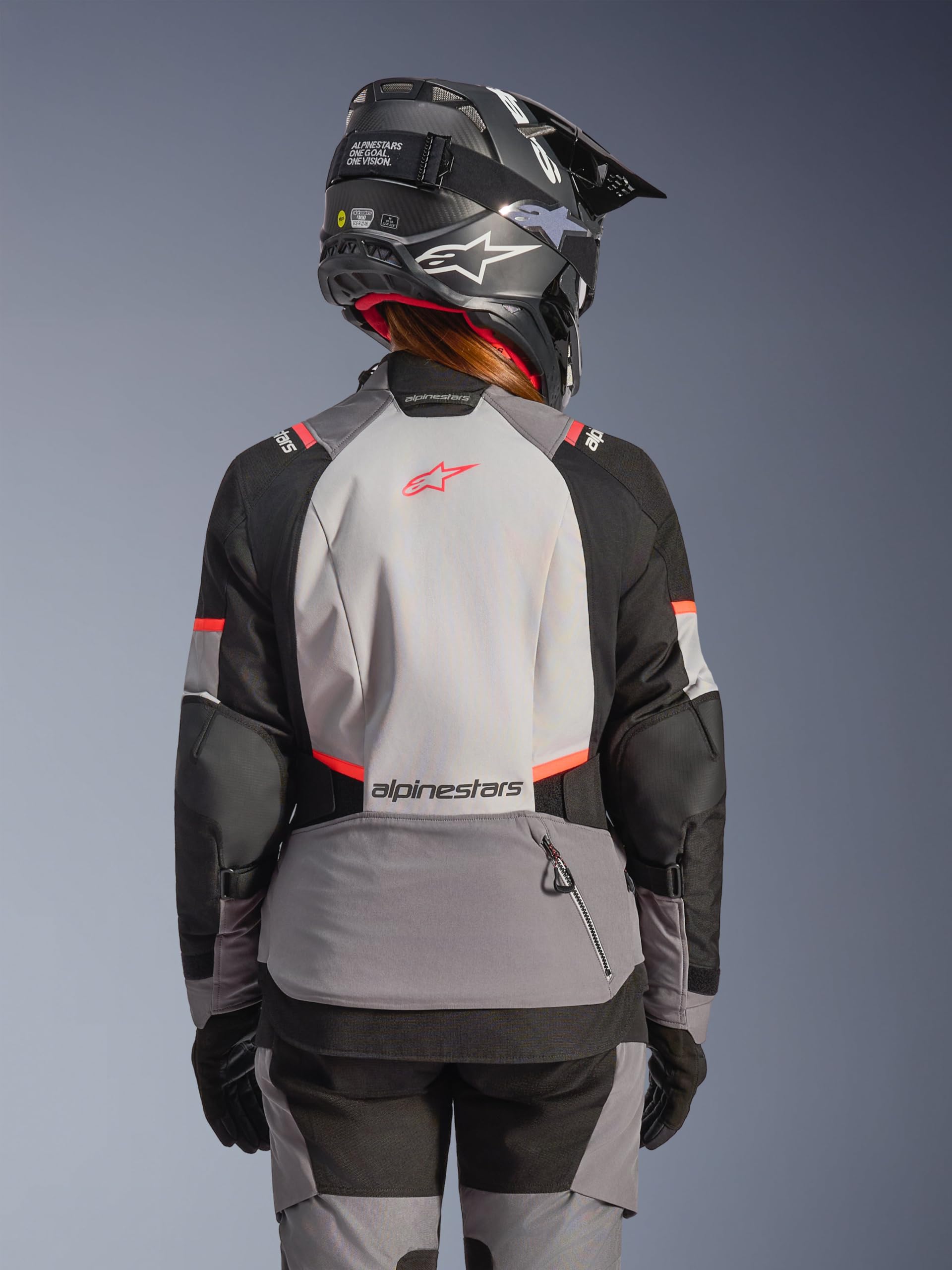 Alpinestars Stella Andes V4 Drystar imperméable dames moto textile veste, dunkelgrau/schwarz/orange, 3XL