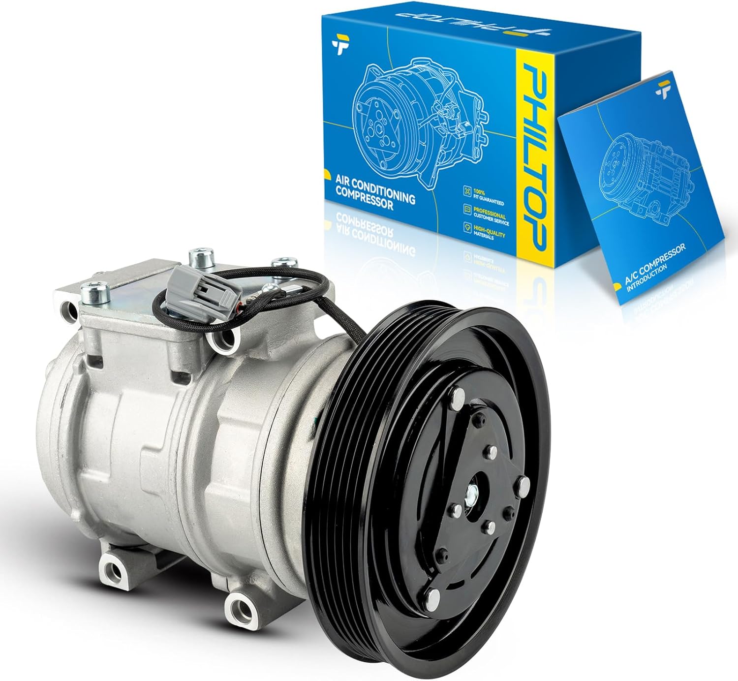 PHILTOP 98361 Air Conditioner AC Compressor with Clutch for Honda Accord 1998 1999 2000 2001 2002 2.3L, Acura CL 1998 1999 2.3L